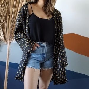 Vintage Saks Fifth Avenue Gold Spade Kimono Top